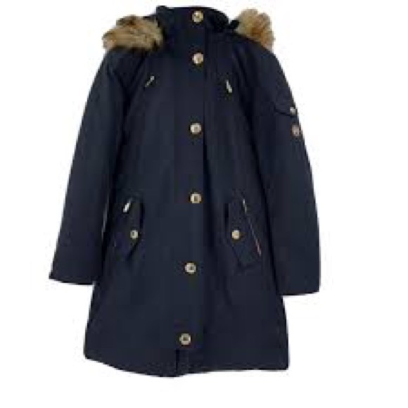 Michael Kors Down Jacket Women's Medium Removable Hood Navy Blue - Medium - Picture 1 of 5